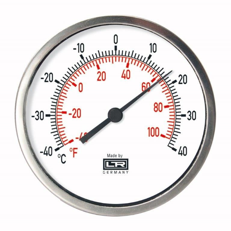 Leitenberger HVAC Thermometer 02.49 Analog Panel SS Case