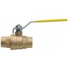 Bonomi 162N Full port brass ball valve FNPT threaded T-handle. 1/4” to 4”.