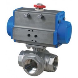 Bonomi 8P0141 T-Port valve with double acting actuator 1/2" to 3"