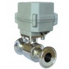 AGB  8STMO St. Steel 250N 3 clamp ball valve with standard ON/OFF Plastic Spring Return Actuator Manual Override