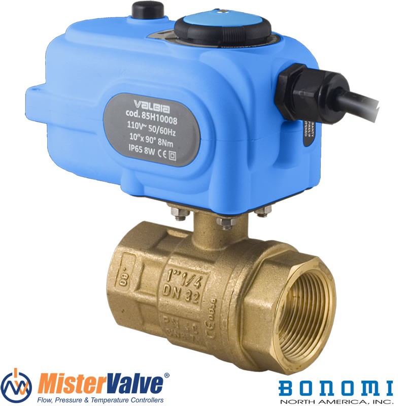 Bonomi 8E864 250N 2-Way Direct Mount Brass Full Port 600 WOG 150 WSP Ball Valve