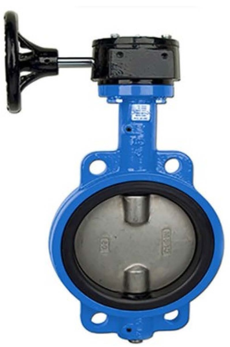 8 Cast Iron Butterfly Valve Wafer - EPDM Seat, Gear Operated