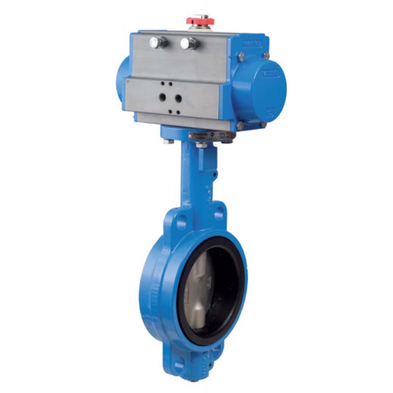 Bonomi DAN500S SS butterfly valve with double acting actuator 2" to 12"