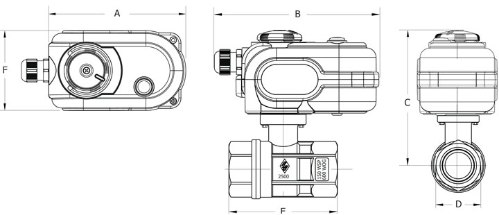 Bonomi 8E864 - brass Ball Valve with Double Acting Actuator